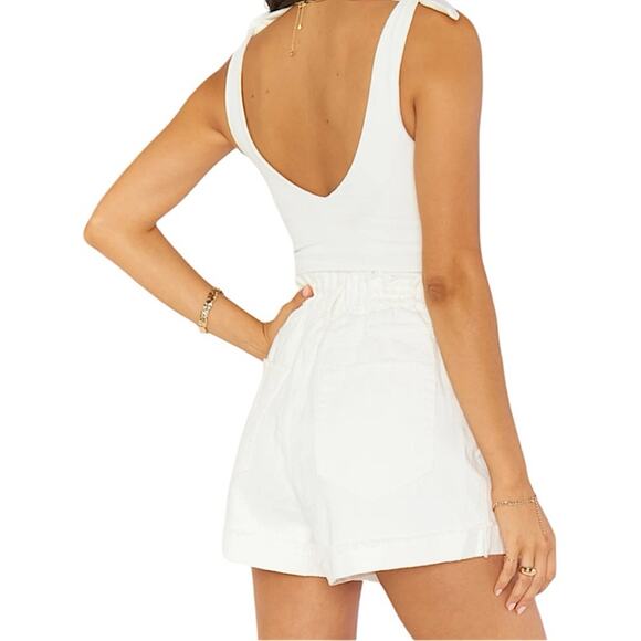 NWT Show Me Your MuMu Emilia Jean Shorts in Seasalt White Sz Medium Retail $118 - Picture 3 of 8